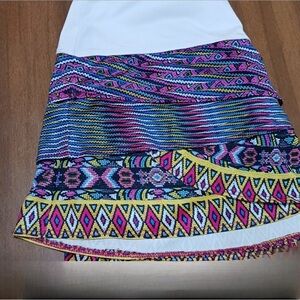 Lucky in Love Colorful Geometric Patterned Skort